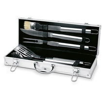 Set de barbacoa asador 5 pzas personalizado plata Set de barbacoa asador 5 pzas personalizado plata