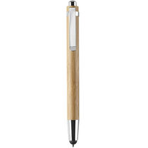 Boligrafo en bambu y metal con lapiz tactil personalizado Boligrafo en bambu y metal con lapiz tactil personalizado