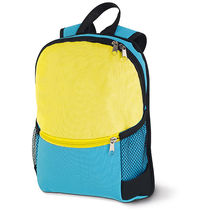 Mochila de nino con bolsillos en red personalizada azul claro Mochila de nino con bolsillos en red personalizada azul claro