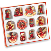 Adornos colgantes en madera personalizado rojo Adornos colgantes en madera personalizado rojo