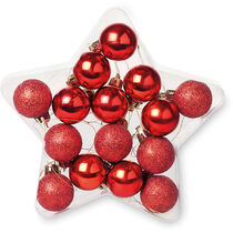 Set 15 bolas navidenas en caja pvc barato rojo Set 15 bolas navidenas en caja pvc barato rojo