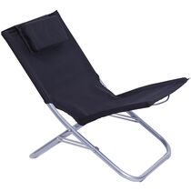 Silla de playa con almohada personalizada negro Silla de playa con almohada personalizada negro