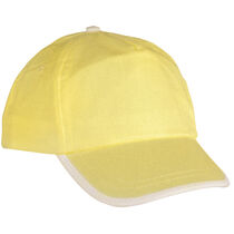 Gorra con ribete en algodon de nino boston personalizada amarillo natural Gorra con ribete en algodon de nino boston personalizada amarillo natural