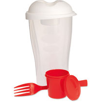 Recipiente ensaladas con tenedor y envase barato rojo Recipiente ensaladas con tenedor y envase barato rojo