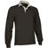 Polo rugby liso manga larga scrum 300 personalizado negro