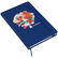 Libreta de notas grande con banda elastica personalizada azul