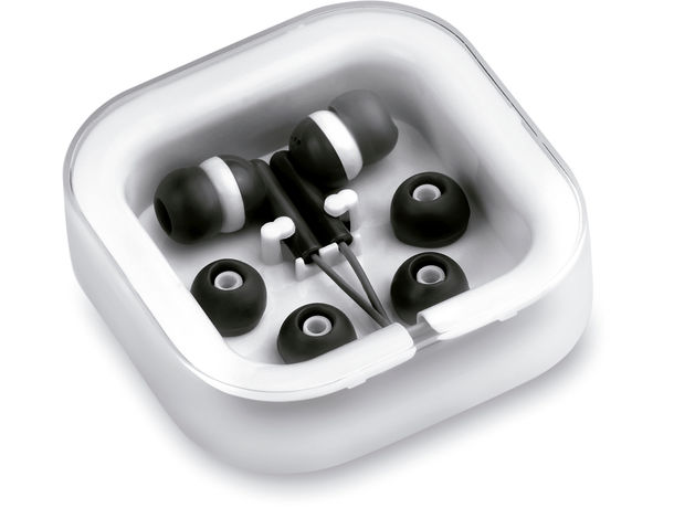Auriculares de silicona con recambios cort negro Auriculares de silicona con recambios cort negro