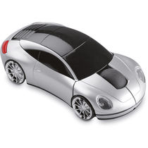 Raton inalambrico forma coche personalizado plata mate Raton inalambrico forma coche personalizado plata mate