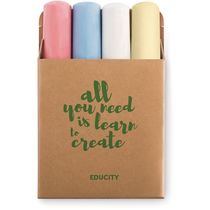 Caja de 4 tizas de colores personalizada beige
