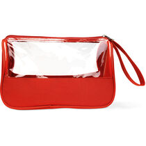 Neceser de microfibra con cinta plas rojo Neceser de microfibra con cinta plas rojo