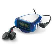 Podometro con radio personalizado azul transparente
