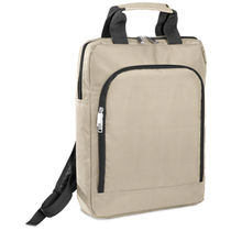 Mochila de poliester acolchada para portatil personalizada beige Mochila de poliester acolchada para portatil personalizada beige
