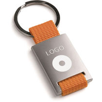 Llavero de metal con cinta de poliester personalizado Llavero de metal con cinta de poliester personalizado