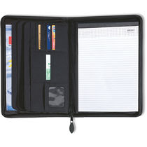 Carpeta de documentos con cremallera y bloc personalizada negro Carpeta de documentos con cremallera y bloc personalizada negro