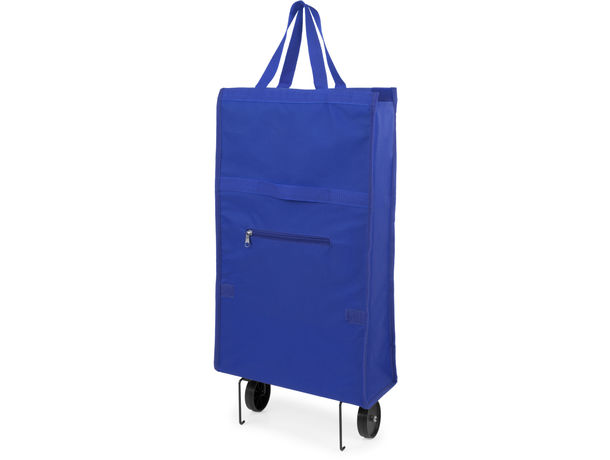 Carro compra de la compra plegable en poliester personalizado azul Carro compra de la compra plegable en poliester personalizado azul