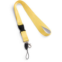 Lanyard ancho 2cm clic mosqueton e hilo movil personalizado amarillo Lanyard ancho 2cm clic mosqueton e hilo movil personalizado amarillo