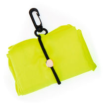 Bolsa plegable de poliester 190t personalizada amarillo fluor Bolsa plegable de poliester 190t personalizada amarillo fluor