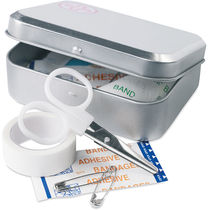 Kit de primeros auxilios en caja de estano personalizado rojo