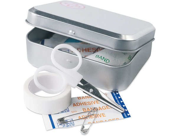 Kit de primeros auxilios en caja de estano personalizado rojo Kit de primeros auxilios en caja de estano personalizado rojo