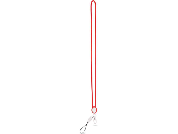 Lanyard de silicona con mosqueton e hilo movil barato rojo Lanyard de silicona con mosqueton e hilo movil barato rojo