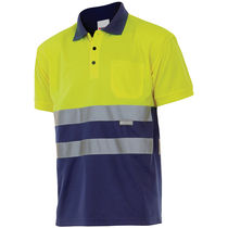 Polo bicolor alta visibilidad de manga corta velilla personalizado Polo bicolor alta visibilidad de manga corta velilla personalizado