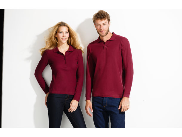 polo pique manga larga