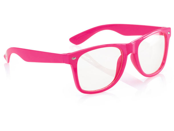 Gafas con lente transparente personalizado fucsia fluor Gafas con lente transparente personalizado fucsia fluor