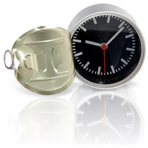 Reloj de aluminio en forma de lata personalizado negro Reloj de aluminio en forma de lata personalizado negro