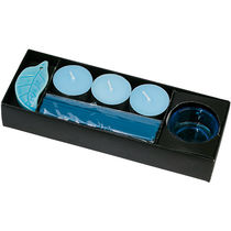 Set velas y varillas de incienso personalizado azul Set velas y varillas de incienso personalizado azul