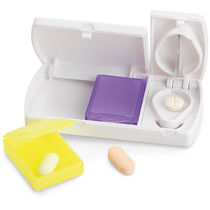 Pastillero con cortador y cajitas extraibles personalizado blanco Pastillero con cortador y cajitas extraibles personalizado blanco