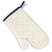 Manopla de algodon blanco ribete de color personalizada azul Manopla de algodon blanco ribete de color personalizada azul