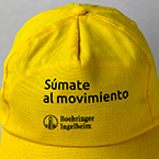 Gorra amarilla estampada con serigrafia a 1 color